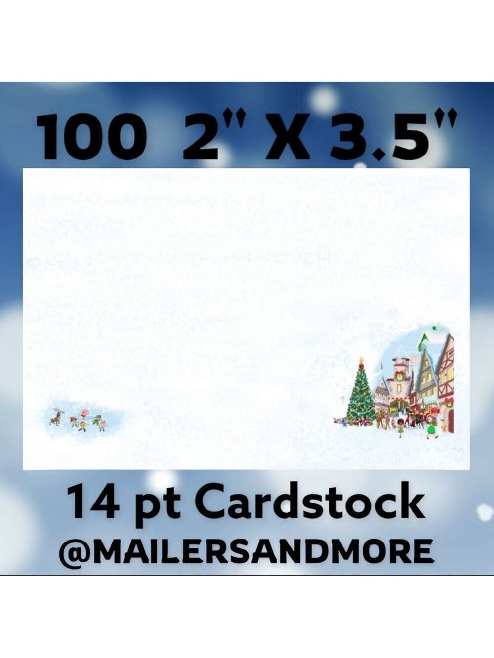 100 Christmas Village Snow Thank You Cards. PRICE IS FIRM